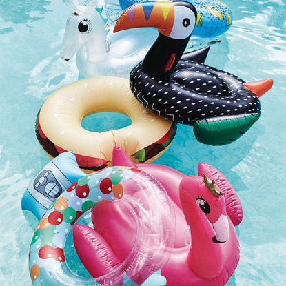 pool floats with water