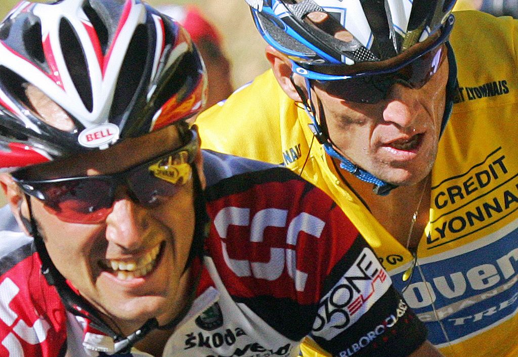 Ivan Basso and Lance Armstrong at the 2005 Tour de France