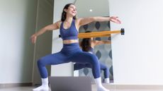 Woman in barre position