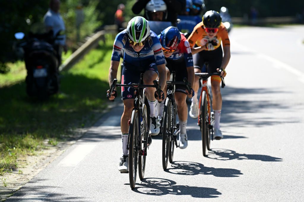 AMNEVILLE FRANCE AUGUST 15 Julie Van De Velde of Belgium and AG Insurance Soudal Team leads the breakaway during the 3rd Tour de France Femmes 2024 Stage 5 a 1522km stage from Bastogne to Amneville UCIWWT on August 15 2024 in Amneville France Photo by Dario BelingheriGetty Images