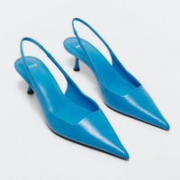 Heel leather shoes (blue), was £59.99
