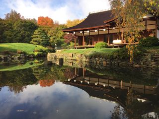 Alternative view of Shofuso Japanese House and Gardens during the day