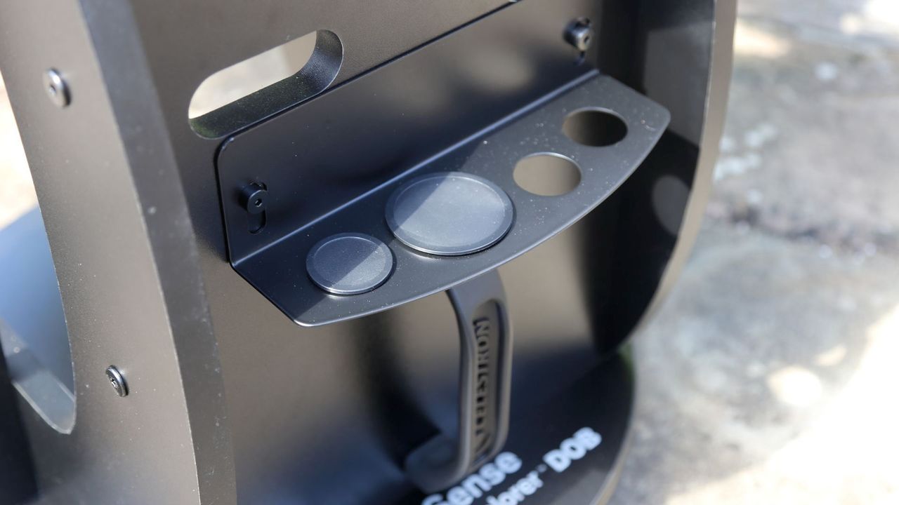 Close up of Celestron StarSense Explorer 8" Dobsonian telescope