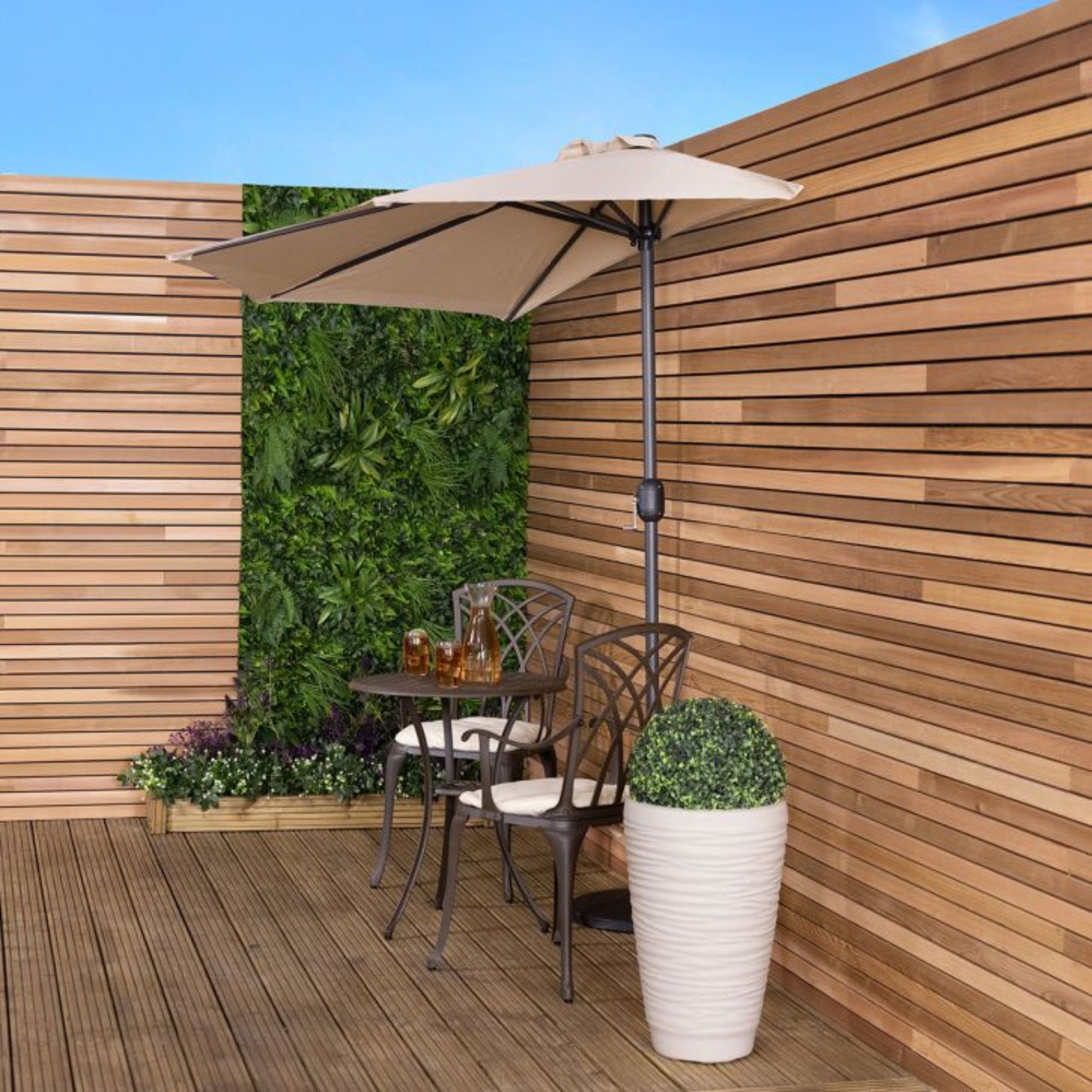 Charles Bentley Balcony Garden Half Parasol