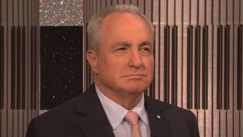 Lorne Michaels squinting on SNL.