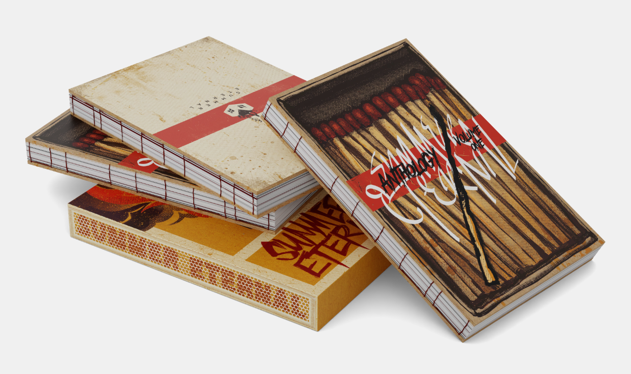 Pile of Summer Eternal Anthology Volume 1 books