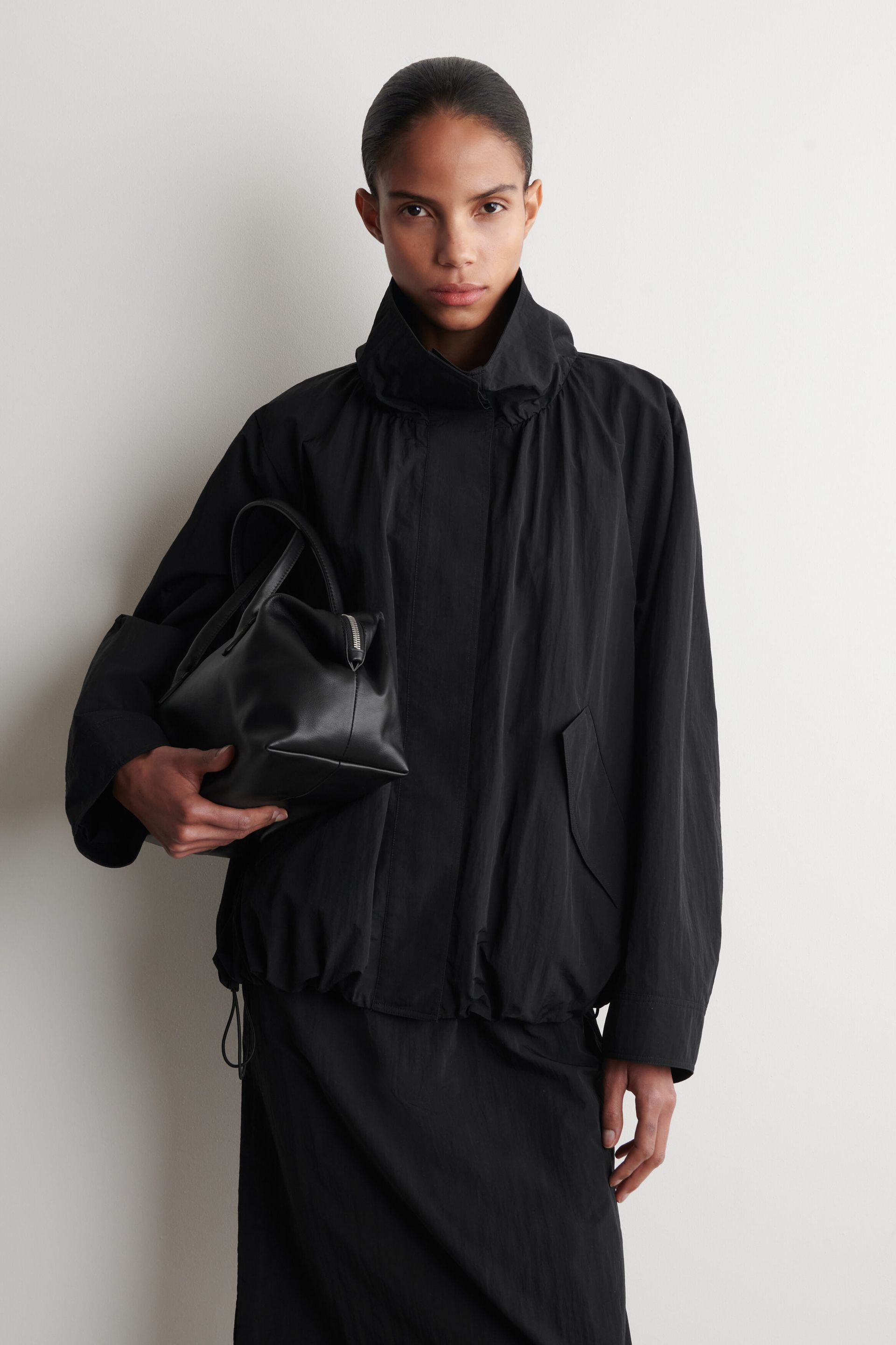 Nylon Mock-Neck Jacket