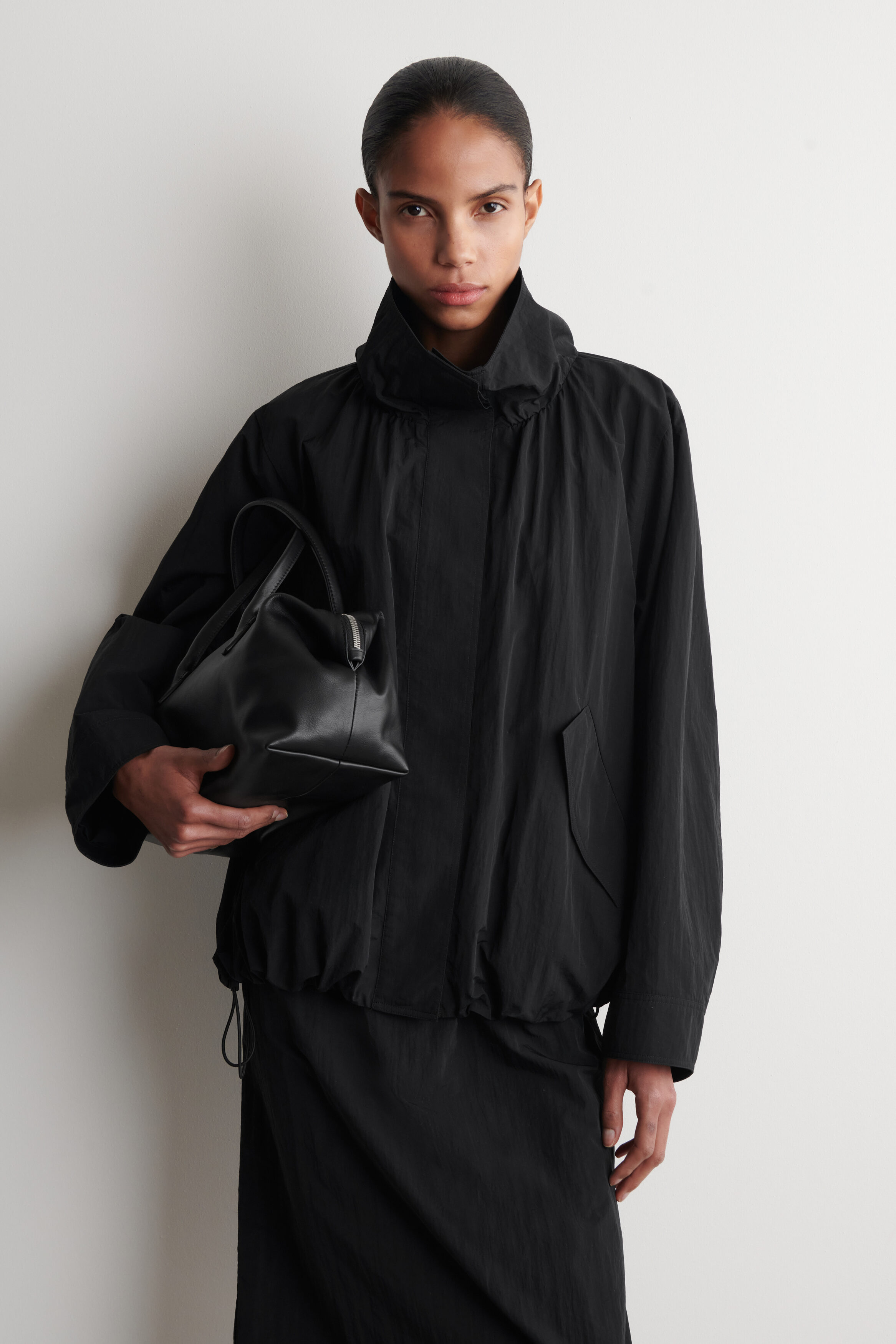 Nylon Mock-Neck Jacket