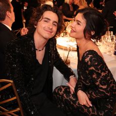 Timothée Chalamet and Kylie Jenner at the 81st Golden Globe Awards in 2024