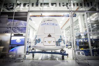 Dragon Capsule Leaving SpaceX Headquarters
