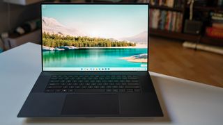 Dell XPS 17 9710, one of the best laptops for architects, on a desk