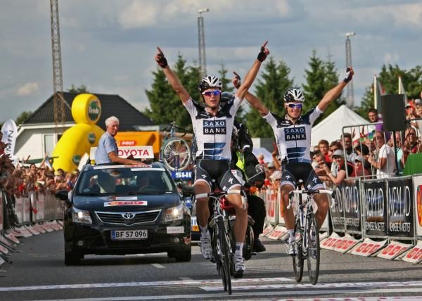 Matti Breschel and Jakob Fuglsang 1-2 the third stage of Denmark.