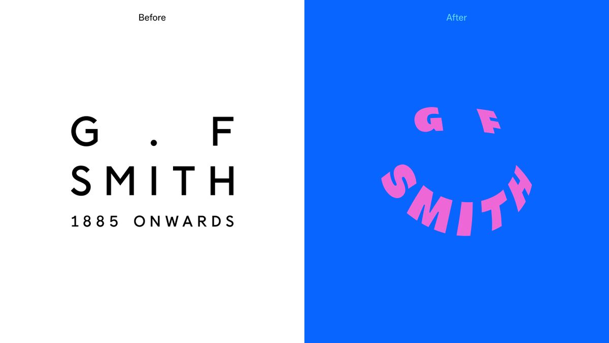 GF Smith before and after logos