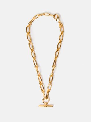 Trombone Link Chain Necklace | Gold