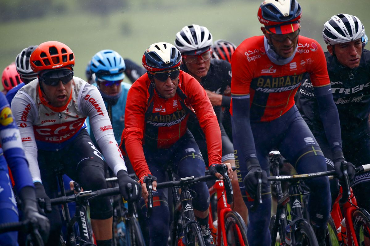 Vincenzo Nibali was in a short-lived break mid-race