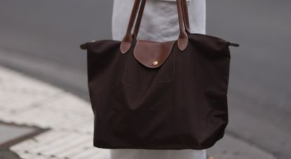 Longchamp Le Pliage Tote in brown