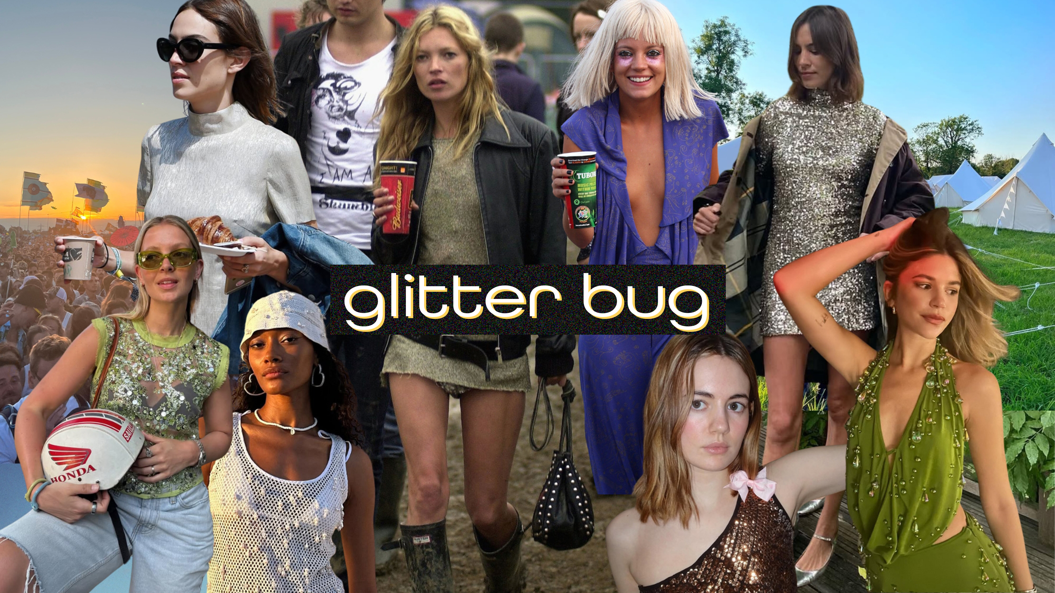 Kate Moss Glastonbury outfit, alexa chung, lily allen, hollie mercedes, elsie's archive, glastonbury