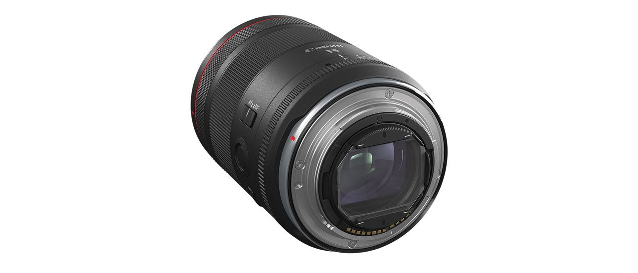 anon RF 35mm f/1.4 L VCM lens product shot on a white background