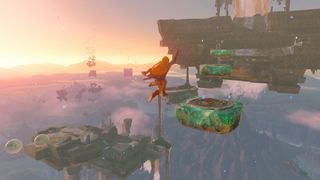 A screenshot of Zelda ToTK showing off the sky islands