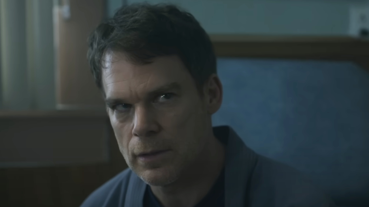 Michael C. Hall looking concerned on Dexter: Resurrection