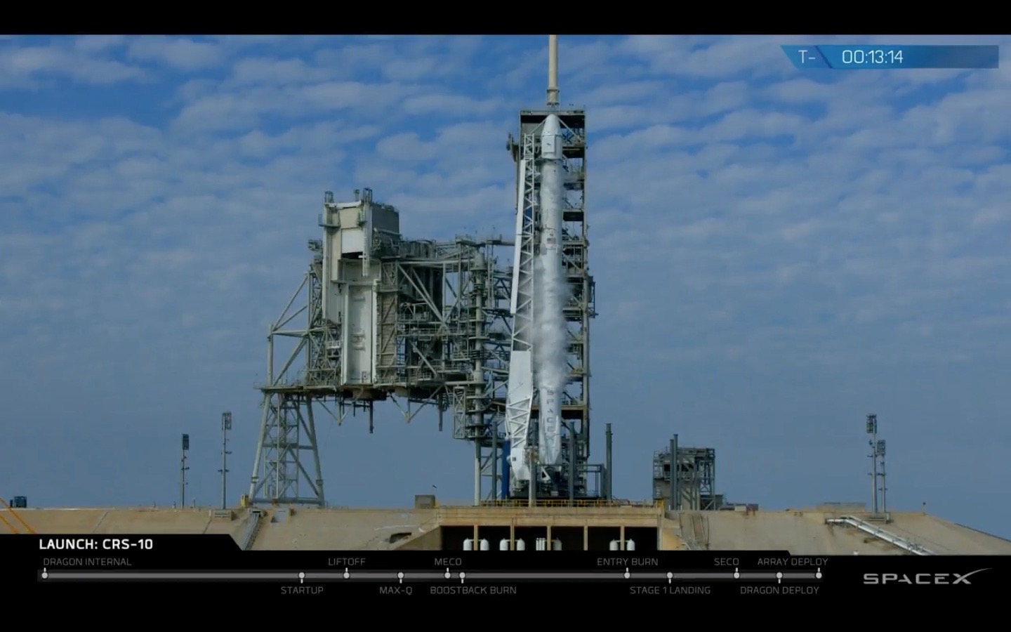 Dragon, Falcon 9 Just Before Liftoff