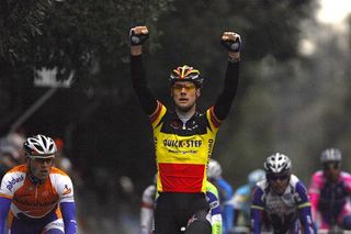 Tom Boonen (Quick Step) celebrates his win.