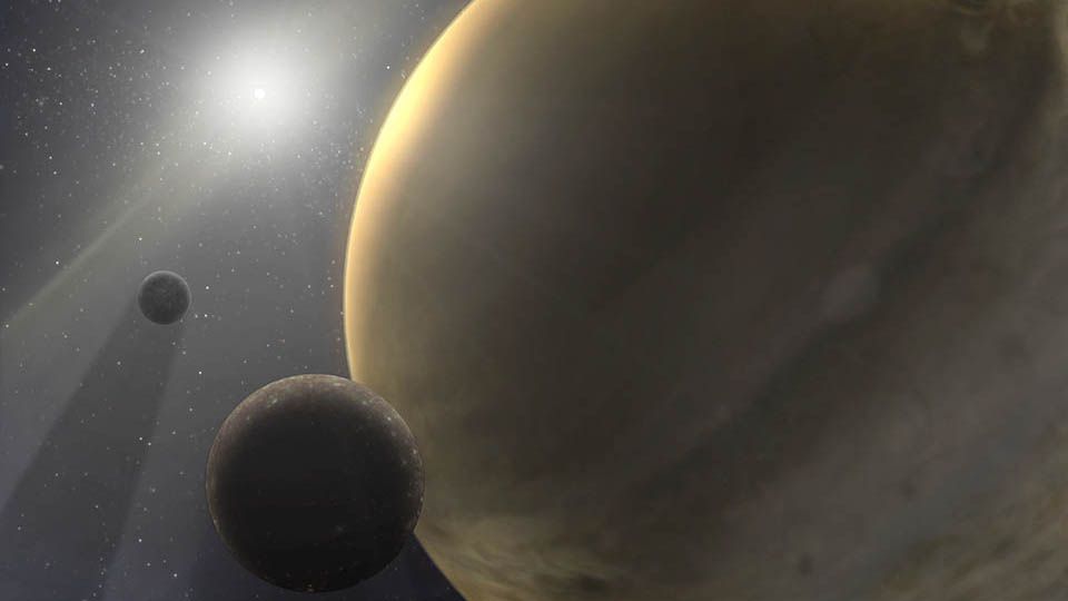 Gas giant exoplanet with strange long orbits could have clues about our solar system