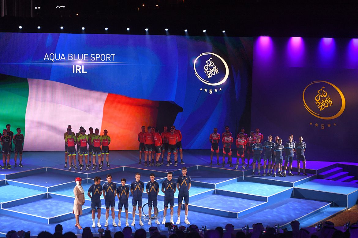 Aqua Blue Sport at the Dubai Tour presentation