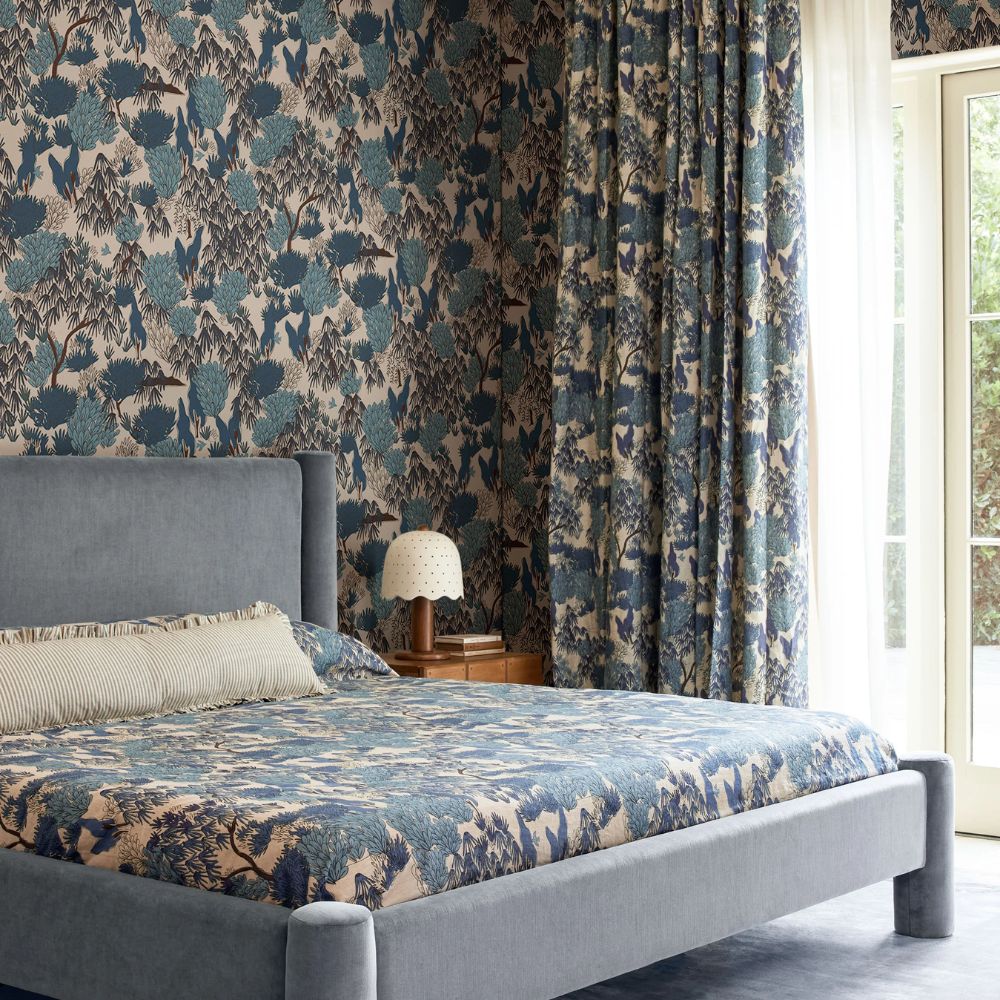 Garden Walk Paperweave Wallpaper, Blue