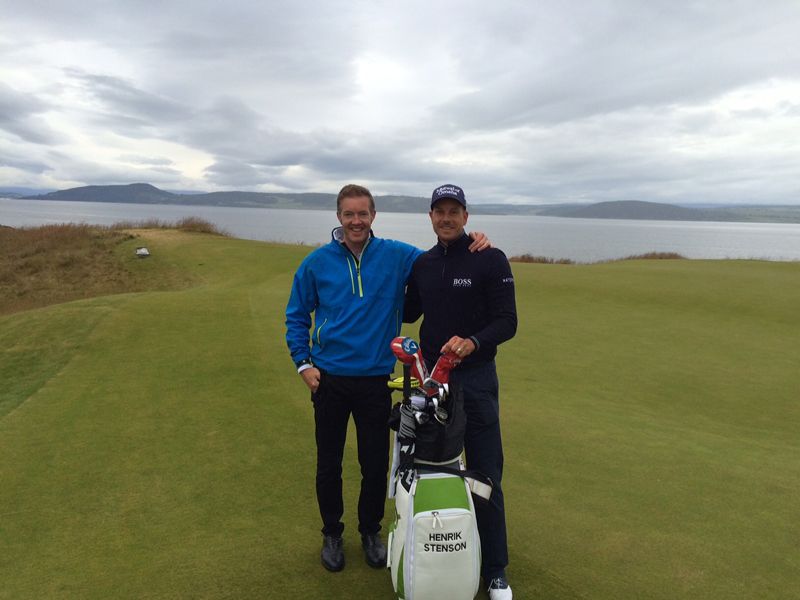 Henrik Stenson and some chopper at Castle Stuart