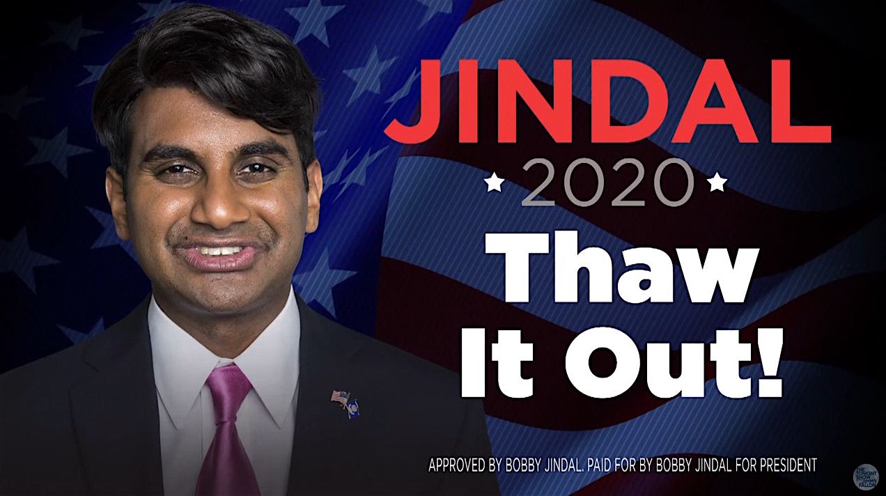 Aziz Ansari reprises his Bobby Jindal impersonation