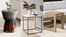 A selection of three West Elm side tables