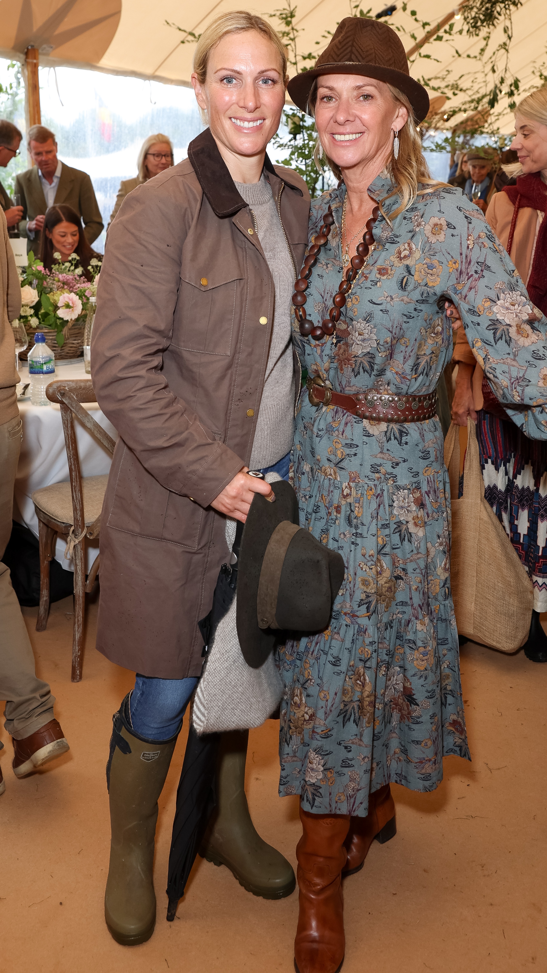 Zara Tindall and Fiona Howden attend Cornbury House Horse Trials at Cornbury Park on September 12, 2025