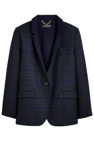 J.Crew Leighton Blazer-Jacket in Plaid Double-Faced Wool Blend 