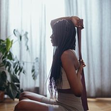 Woman doing an indoor workout