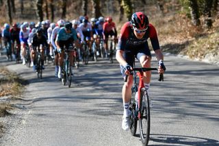 MONTAGNE FRANCE FEBRUARY 13 Luke Rowe of United Kingdom and Team INEOS Grenadiers competes in the breakaway during the 6th Tour de La Provence 2022 Stage 3 a 1806km stage from Manosque to Montagne de Lure 1567m TDLP22 on February 13 2022 in Montagne France Photo by Luc ClaessenGetty Images
