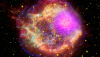 The remains of a massive stellar eplosion or supernova called Cassiopeia A