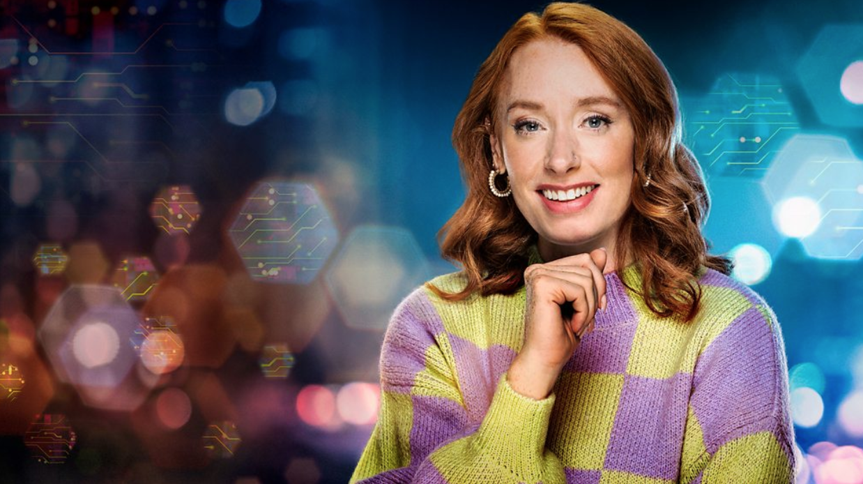 Hannah Fry wearing a jumper