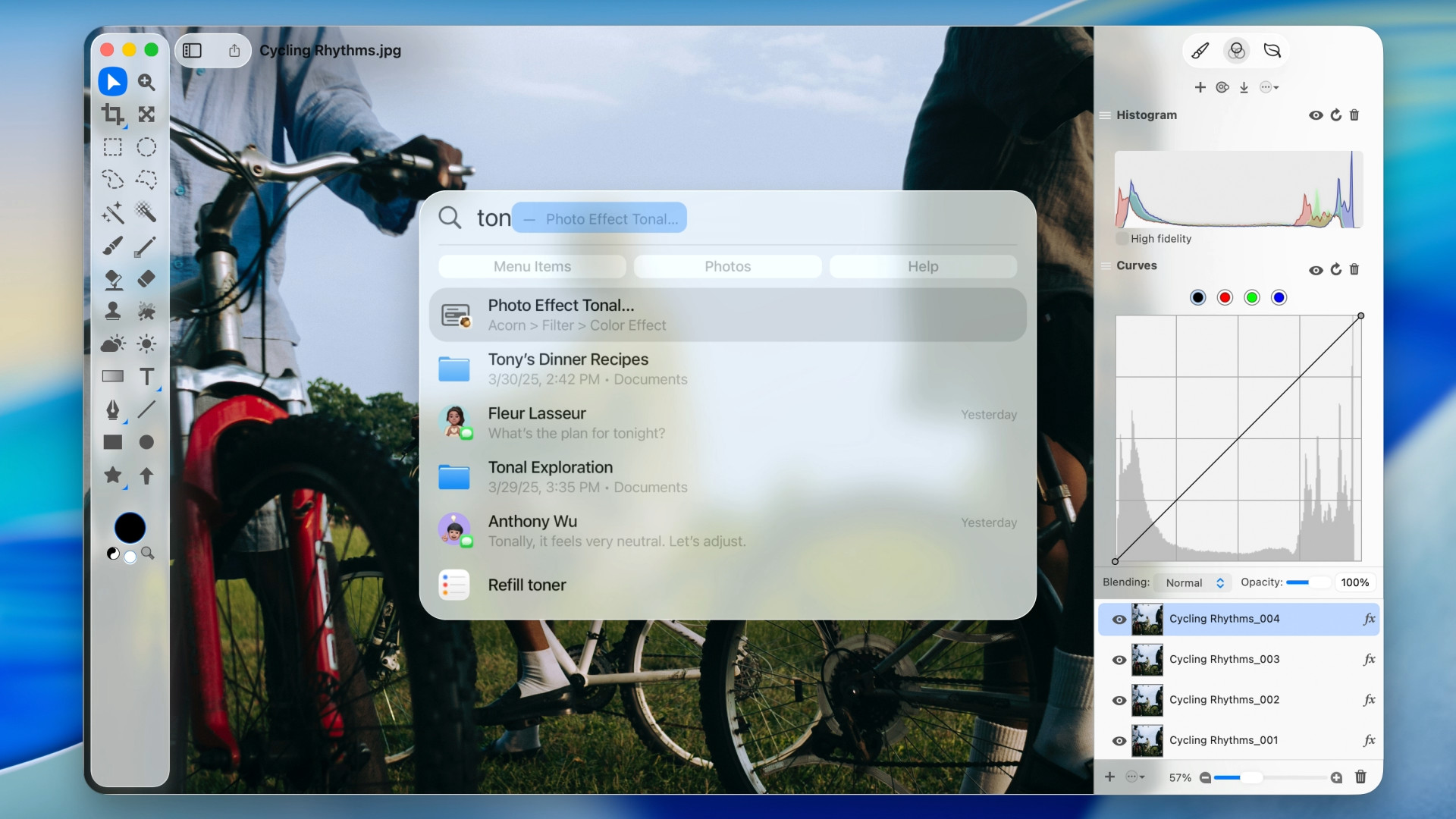 macOS Tahoe Spotlight