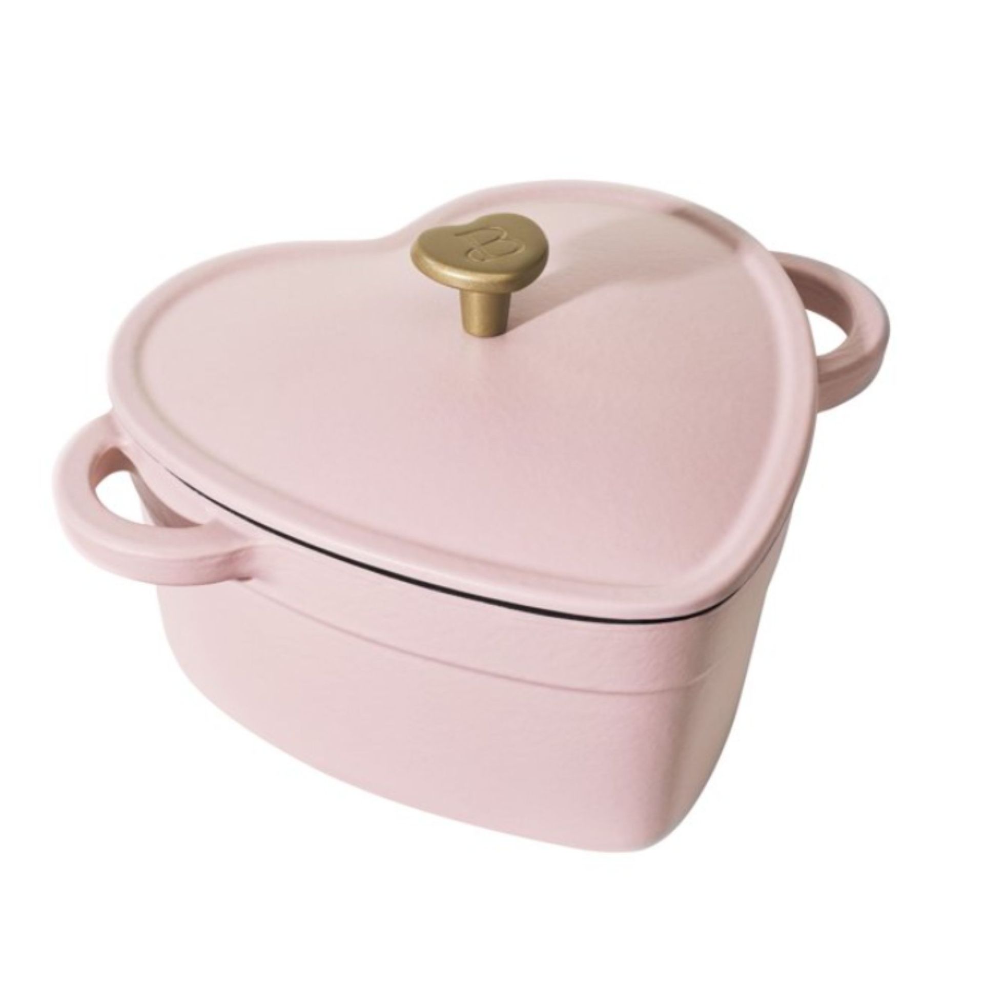 Oven Belanda berbentuk hati merah muda