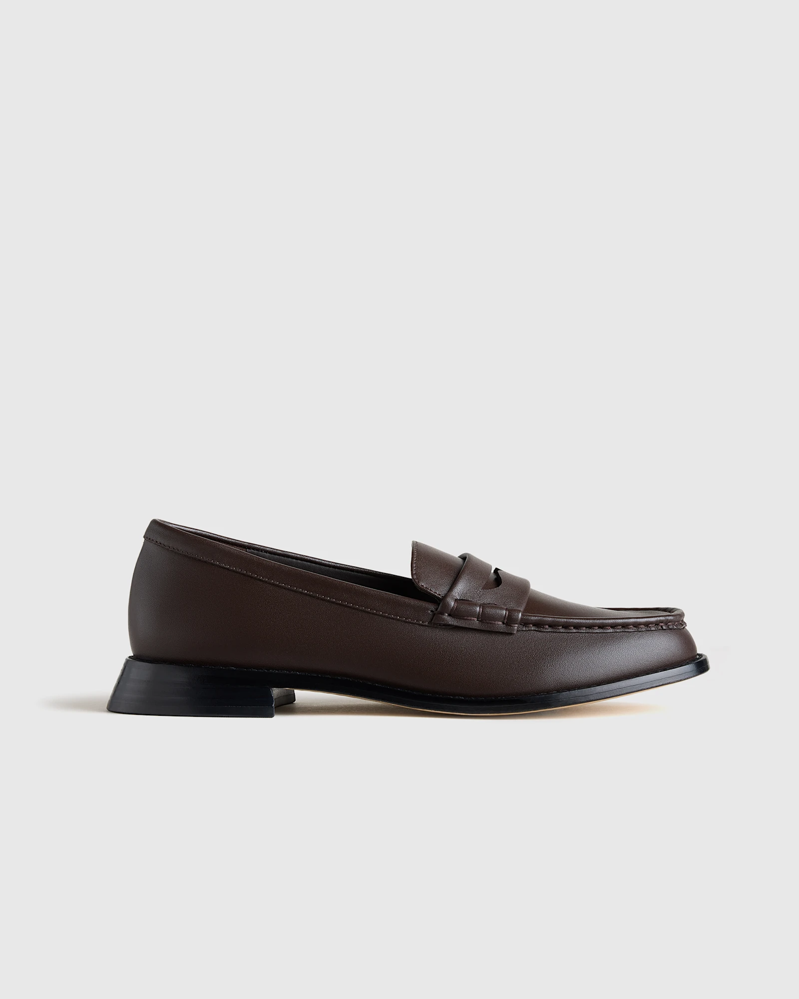 Italian Leather Penny Loafer in Coffee Bean