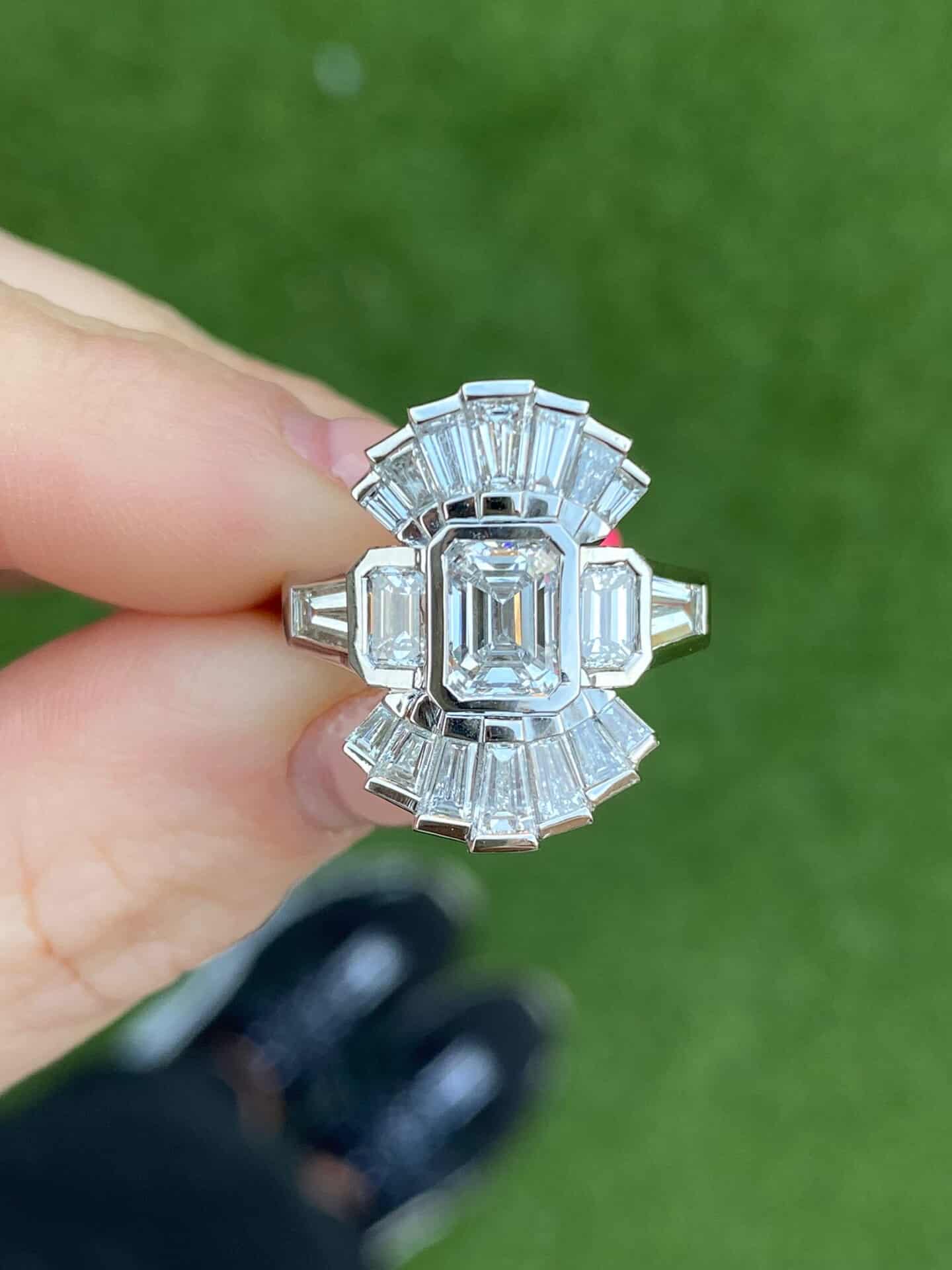 sophie tomlin's engagement ring and wedding band combo