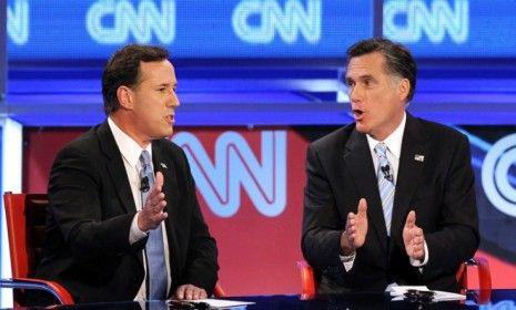 Mitt Romney and Rick Santorum