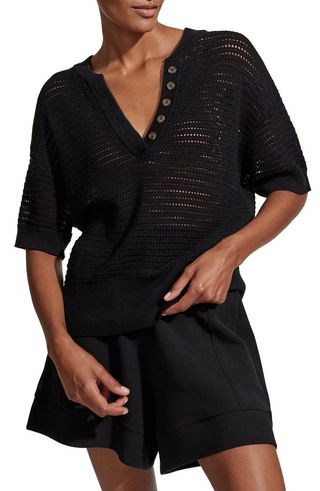 Callie Sheer Knit Cotton Top