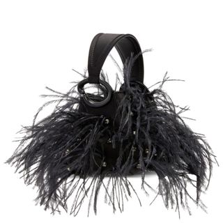 Oscar de la Rentanano O Handle ostrich-feather bag