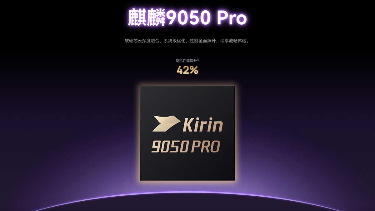 A slide announcing the Kirin 9050 Pro SoC