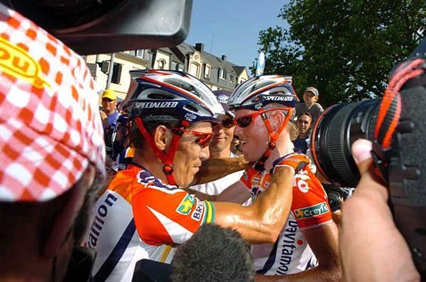 McEwen thanks his teammate Christophe Brandt