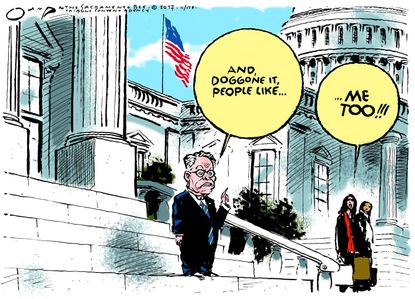 Political cartoon U.S. Al Franken sexual assault Me Too