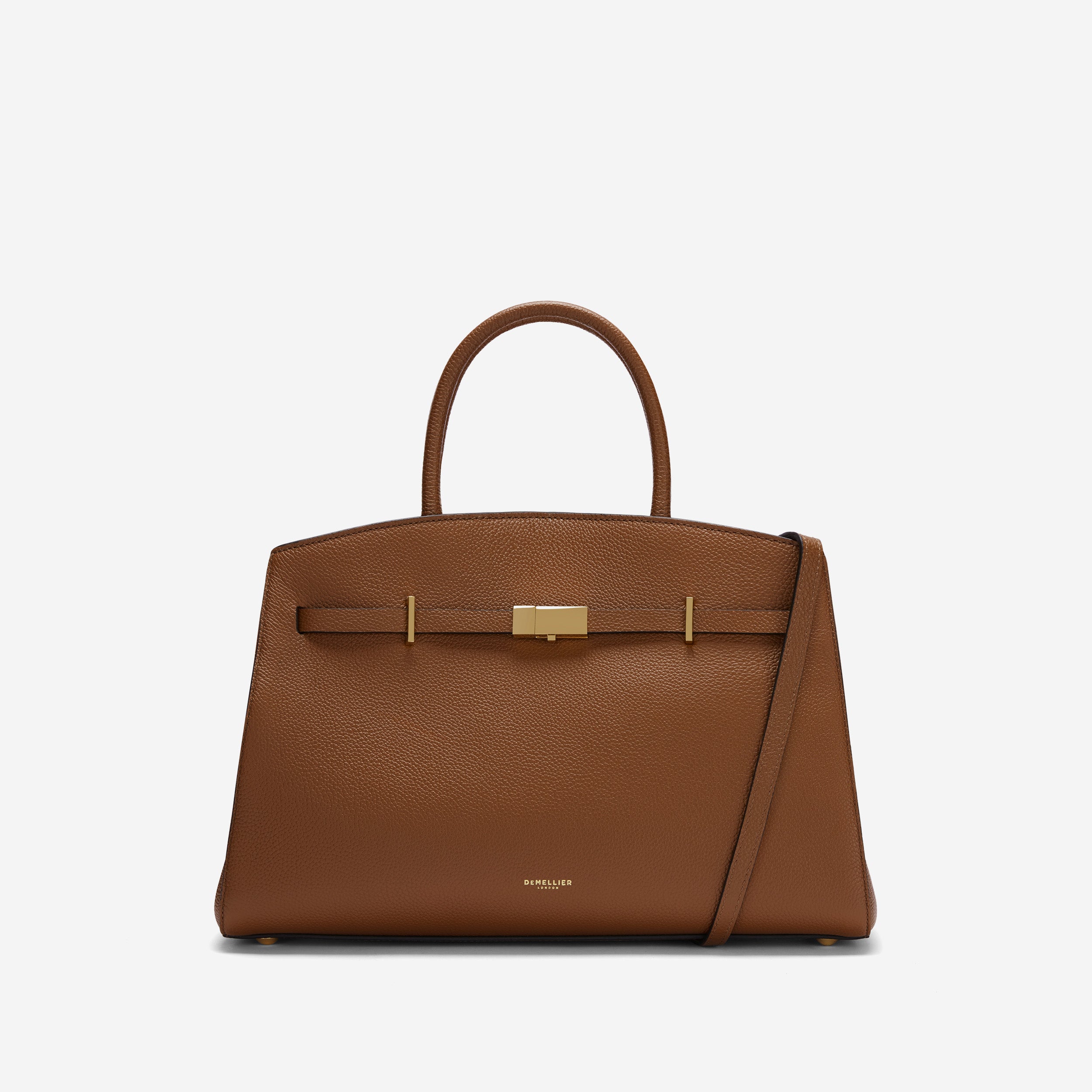 The Midi Hudson | Tan Small Grain | Demellier