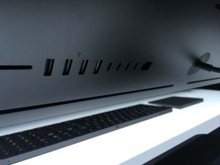 A closer look at the iMac Pro's ports (Credit: Philip Michaels/Tom's Guide)